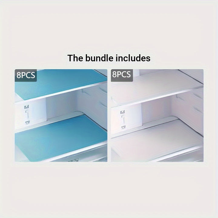 Washable Refrigerator Liners 4pcs - Waterproof and Oil-Proof - Perfect for Shelves, Refrigerators, Cabinets, Cupboards and Drawers