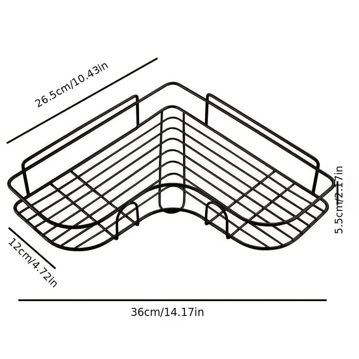 1pc/2pcs Punch Free Corner Shelf, Bathroom Rack Shelf, Bathroom Toilet Seamless Wall Mounted Tripod, Storage Rack