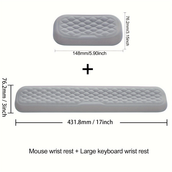 Soft Memory Foam Desk Ergonomic Keyboard and Mouse Wrist Rests: Comfortable Typing and Mousing Cushion Pads