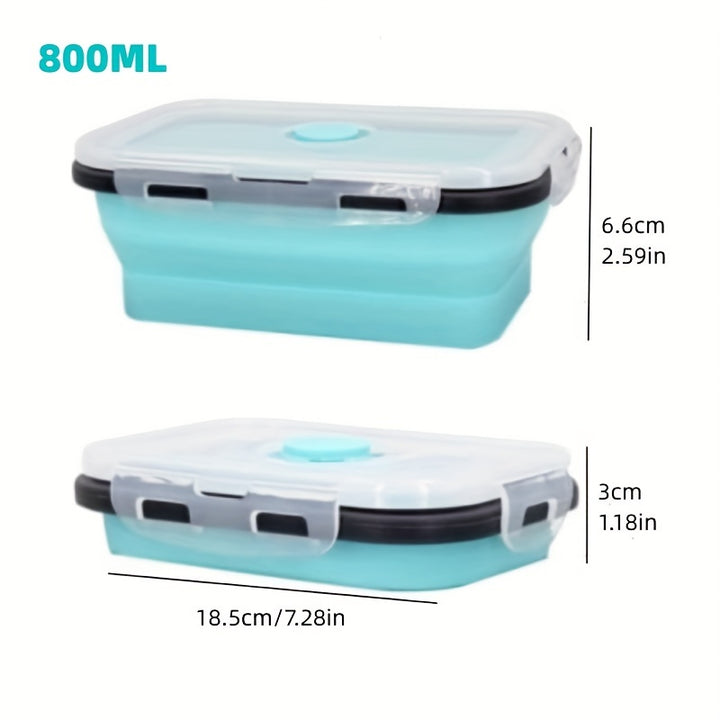 Microwaveable BPA Free Collapsible Silicone Food Storage Container - Stackable Space Saving | Freezer, Dishwasher Safe | Collapsible Leftover or Meal Prep Lunch Box Containers