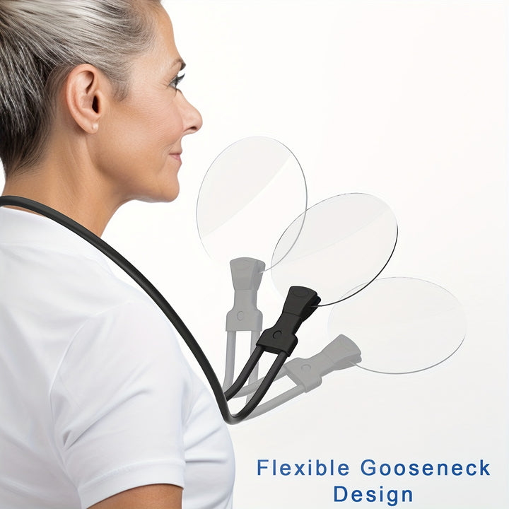 [5X Magnifying Glass] 5X Magnifying Glass with 5.12in Lens - Hands-Free Adjustable Neckwear for Seniors - Ideal for Reading, Sewing, Crafting, Cross Stitch - No Battery Required