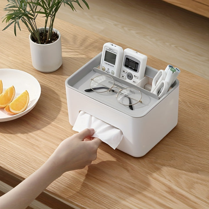 1pc Multifunctional Desktop Storage Box, Tissue Box, Drawer Paper Box, Remote Control Sundries Storage Rack Desk Storage Organization