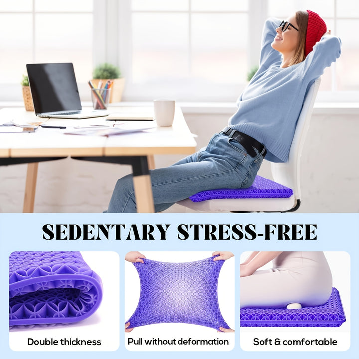 Super Comfortable Gel Seat Cushion Suit with Breathable Cloth Cushion-Suitable for Prolonged Sitting-Perfect for Office, Car, Airplane And Bicycle Use!