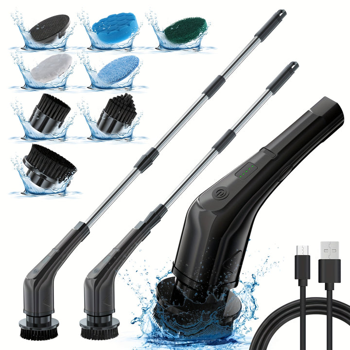 Multi-Functional Electric Cleaning Brush With Retractable Handle, 7-In-1 Cleaning Brush