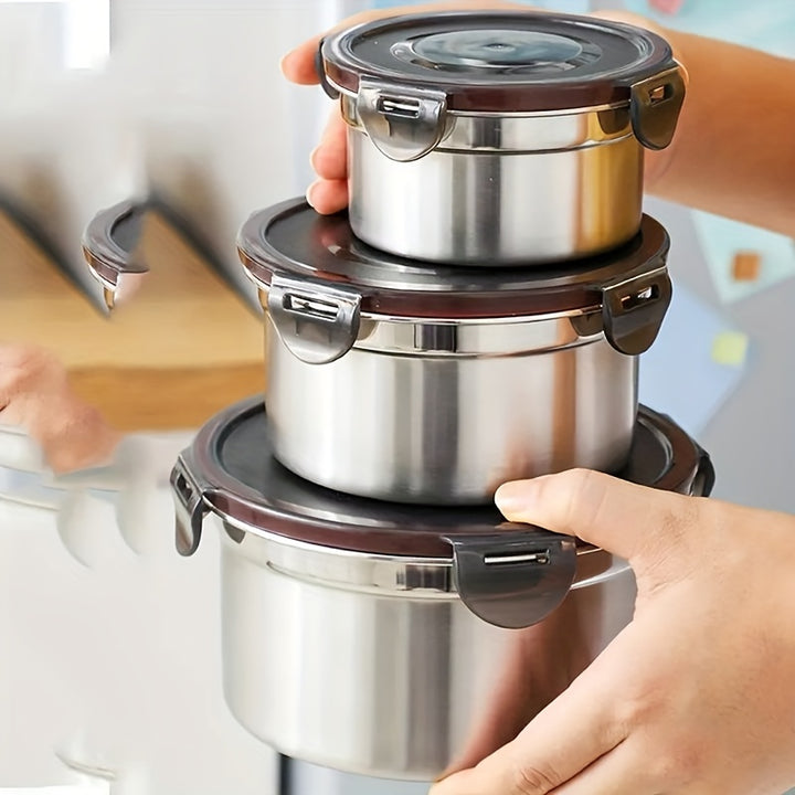 3pcs Plastic Containers with Vented Lids - Food Storage Made Simple