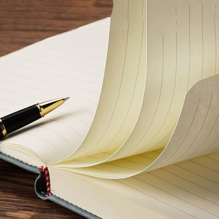 A5 Leatherbound Notebook with Personalized Soft Cover - Vintage Style for Business Meetings and University Life with Bookmark