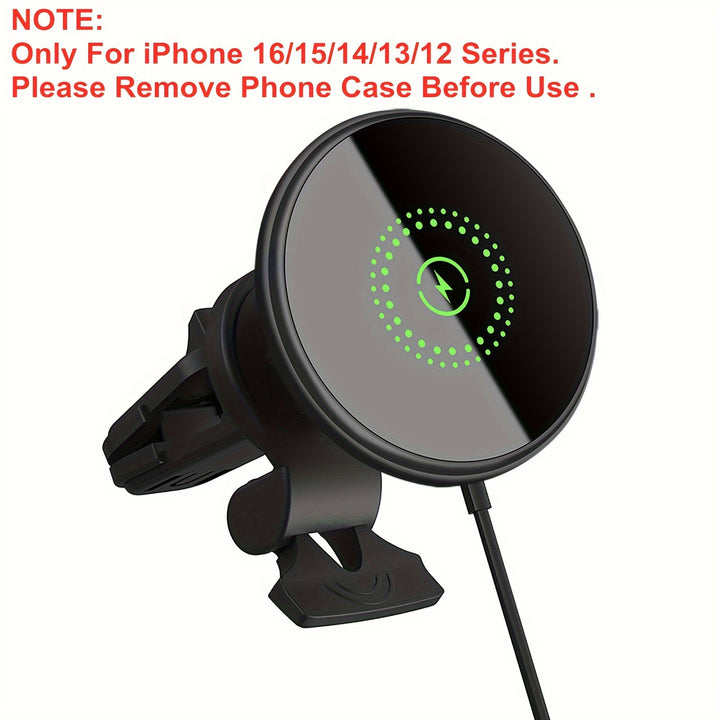 Magnetic Wireless Phone Holder Car Charger Car Mount with Fast Charging Wireless Magnet Car Phone Holder for iPhone 16/16 Pro/16 ProMax/15/15 Pro/15 Pro Max/15 Plus/14/14 Pro/14 Pro Max/14 Plus/13/13 Pro/13 Pro Max/12/12 Pro/