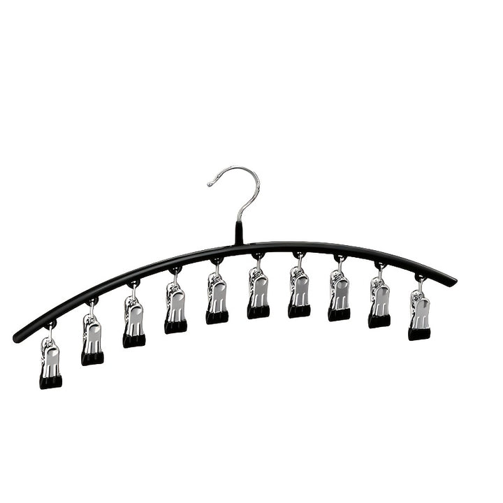 [1pc Curved Hanger for Yoga Pants] 1pc Space-Saving Curved Hanger for Yoga Pants and Leggings - Closet Organizer with 10 Clothespins and Rubber Coating for Dorm and Bedroom Wardrobe Storage