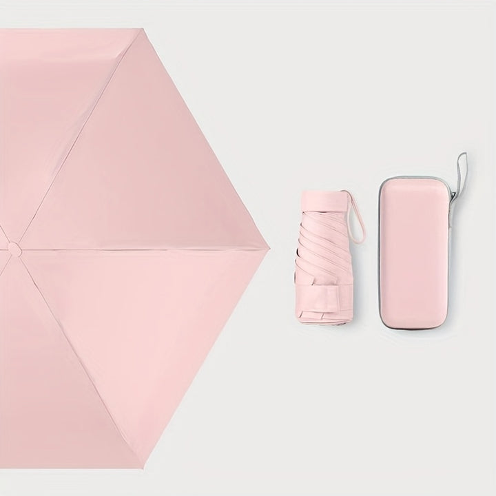 [6-Rib Compact Mini Umbrella Stylish] Mei Qi Lin Compact 6-Rib Mini Umbrella - High-Quality, Foldable Sun Protection with Stylish Design