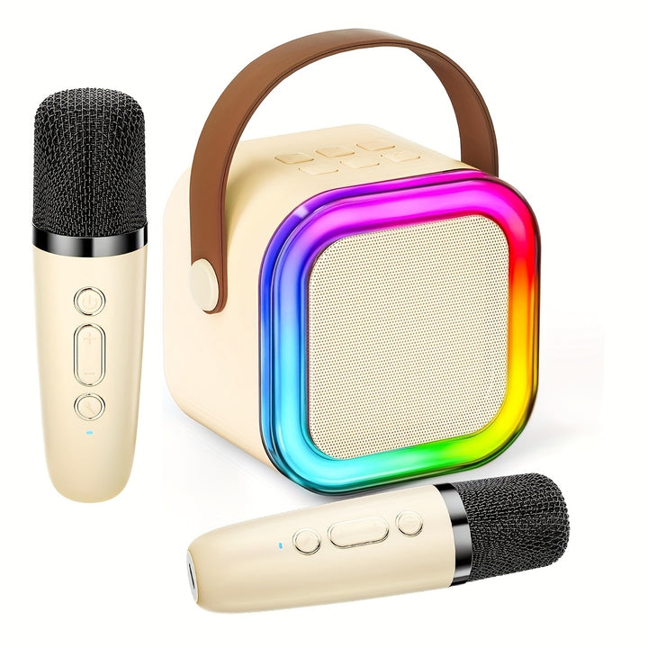 [Enceinte Portable] Mini Machine à Karaoke | Enceinte portable avec 2 microphones sans fil | Fêtes d'anniversaire, Divertissement familial