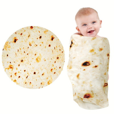 285 GSM Soft Flannel Tortilla Baby Blanket - The Perfect Funny Gift for Baby Showers! Halloween, Christmas Gift