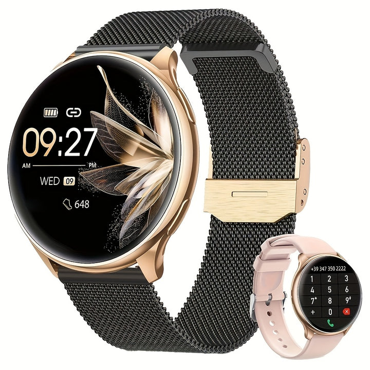 1 Stück LITTLE MEATBALL Smartwatch mit kabellosem Anruf & SMS, minimalistisches Design, 1,32" TFT-Bildschirm, 360x360 Auflösung, wasserfest, 19 Sportmodi, Musikplayer, Schlaftracker, Schrittzähler, magnetisches Laden, 260mAh wiederaufladbar