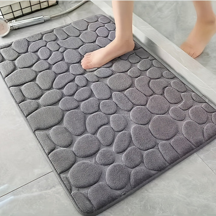 Coral Fleece Bath Rug, Non-Slip PVC Backing, Machine Washable, Low Pile, Flat Woven, Oblong Shape, 450gsm - Soft Comfort Bathroom Mat with Excellent Absorbency