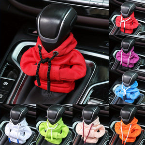 Sudadera con capucha universal de gran tamaño para palanca de cambios de coche, mini sudadera con capucha de moda para perilla de palanca de cambios automática, decoración de accesorios interiores