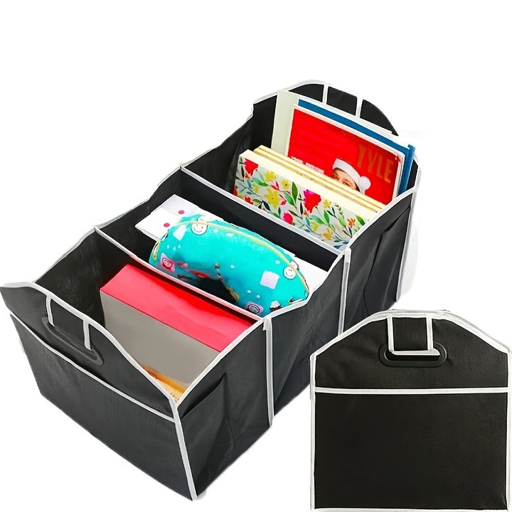 Foldable Black Car Trunk Cargo Storage Bag, Storage Box For Car And Trunk