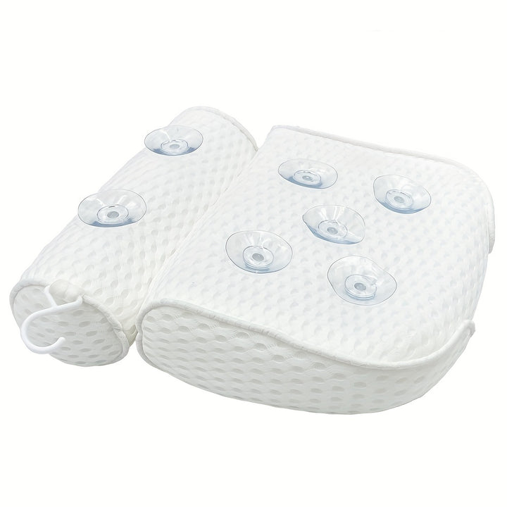 1pc Non-Slip Spa-like Bathtub Pillow for Neck and Back Support with Suction Cups Bathroom Accessories