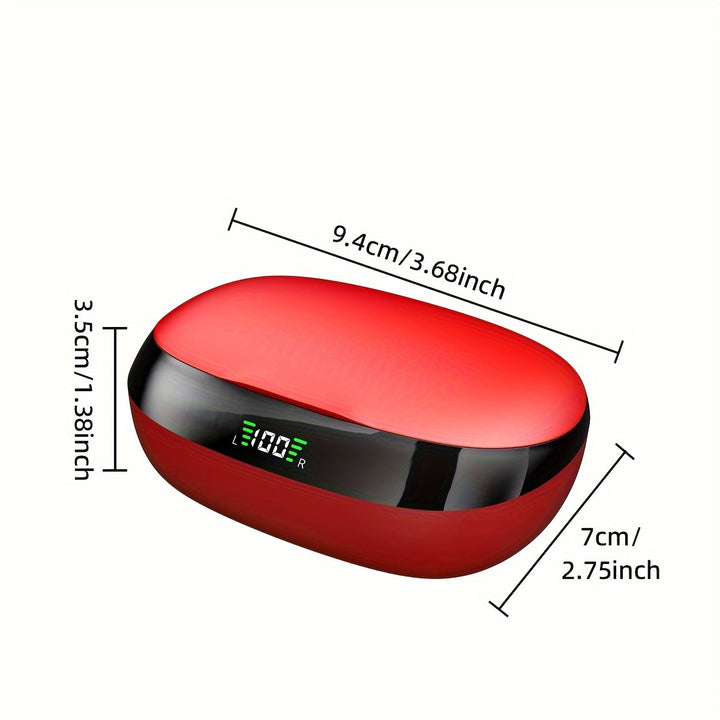 LIFEBEE 300mAh True Wireless Earbuds - ENC Noise Cancelling, Touch Control, Wireless Sports Earhook, LED Display Charging Case - Semi-Open-Back, Compatible with Cellphones, Type-C Charging, 2.5W-10W Power Range, for Adults -