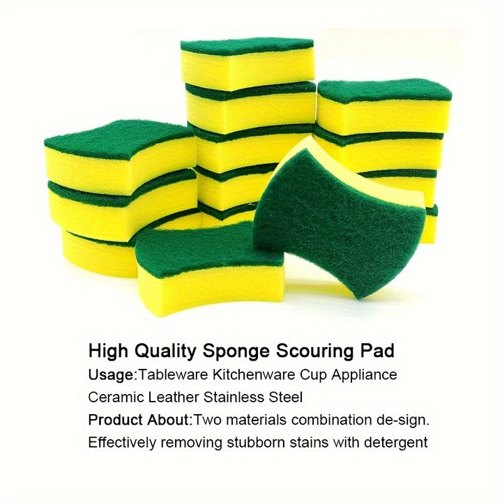 12pcs Heavy-Duty Kitchen Sponges - Durable, Scratch-Free Cleaning Power - High-Performance for Restaurant-Quality Results