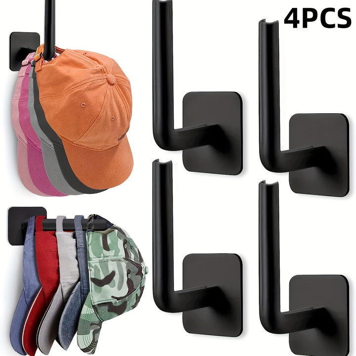 1pc/2pcs/3pcs/4pcs Punch-free Hat Storage Hook, Hanging Plastic Hook for Keys, Hat, Towels, Self-Adhesive Hook for Sundries, Household Space Saving Storage Organizer for Entryway, Hallway, Bathroom, Bedroom, Home, Dorm