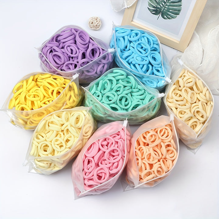 50pcs/Set Women   Basic Hair Bands 4cm Simple Solid Colors Elastic Headband Hair Ropes Ties Hair Accessories Ponytail Holder