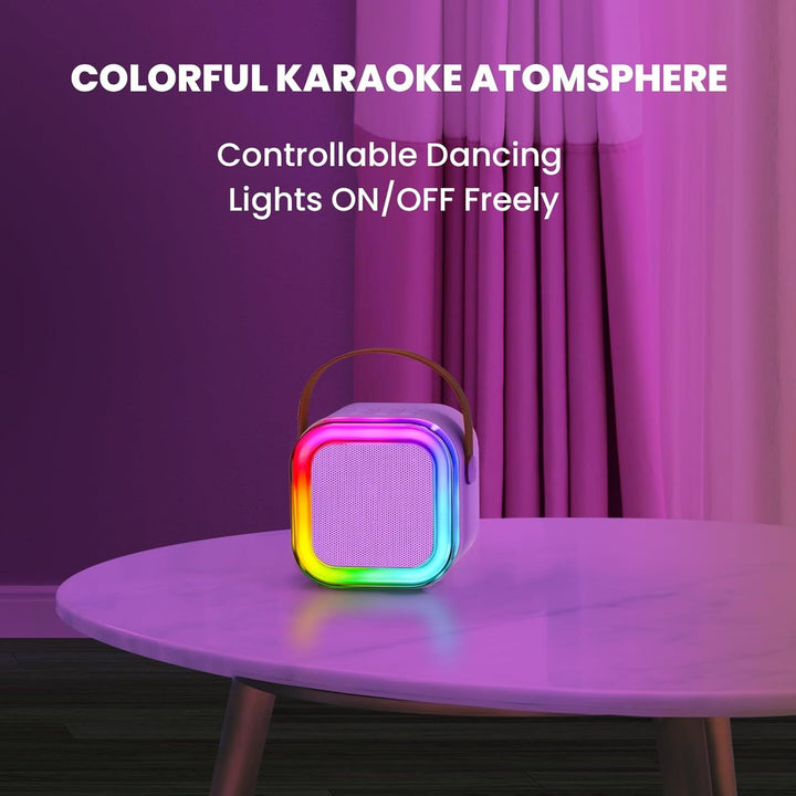 [Enceinte Portable] Mini Machine à Karaoke | Enceinte portable avec 2 microphones sans fil | Fêtes d'anniversaire, Divertissement familial