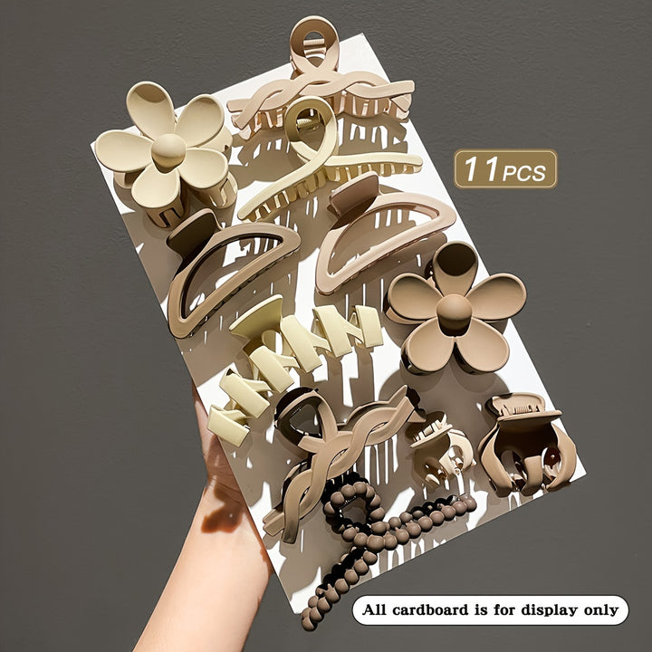 10/11pcs Versatile Bun Hair Claw - Women's Back-of-the-Head Outing Headwear