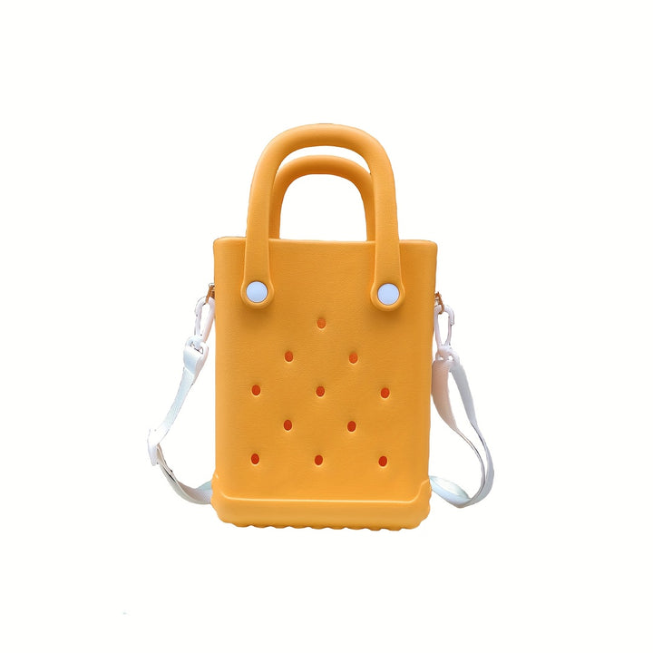 Waterproof EVA Mini Rubber Summer Beach Bag - Hole Travel Tote Bag for Outdoor Sports Pool Boat