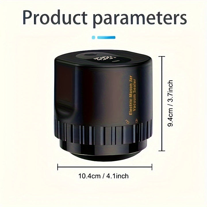 Scelleuse à vide électrique sans fil - 1 ensemble de scelleuse à vide pour bocaux Mason - S'adapte aux bocaux Mason à large ouverture et à ouverture régulière - Scelleuse à vide pour la conservation des aliments et la fermentation
