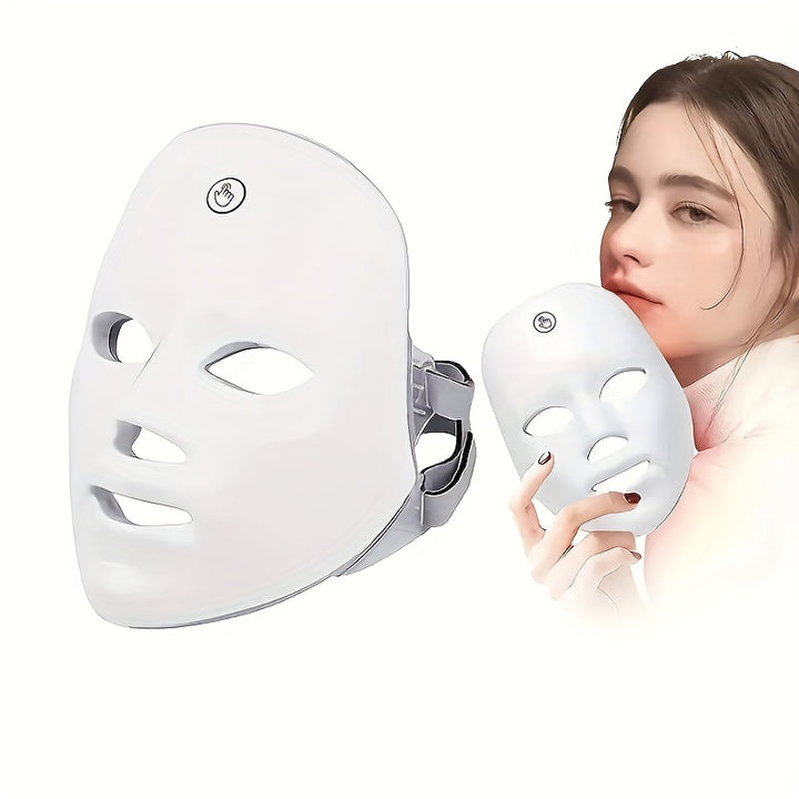 Rechargeable Facial Mask for Skin Care, 7 Features Color, Unscented, USB Charging, 400mAh Lithium Battery, Advanced Skin Restoration Device, Radiant Glow, Ideal Beauty Gift for Women