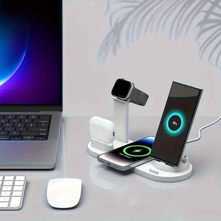 USB-Powered Wireless Charging Station, Magnetic Charging Pad, Fast Wireless Charging Dock for iPhone/iWatch/AirPods, with Operating Voltage ≤36V, for Qi-Enabled Devices