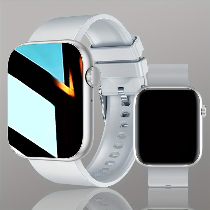 Chic Women's Smartwatch with Call & Text - 1.83" HD Touchscreen, Wireless Connectivity, Silicone Band, Fashionable Square Design for Android & for iPhone