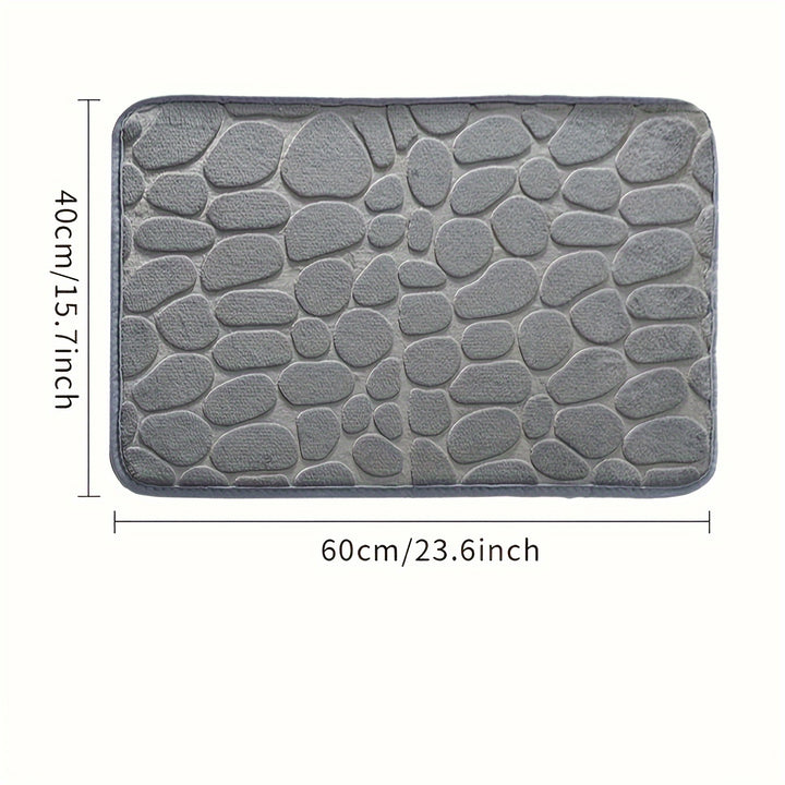 Coral Fleece Bath Rug, Non-Slip PVC Backing, Machine Washable, Low Pile, Flat Woven, Oblong Shape, 450gsm - Soft Comfort Bathroom Mat with Excellent Absorbency