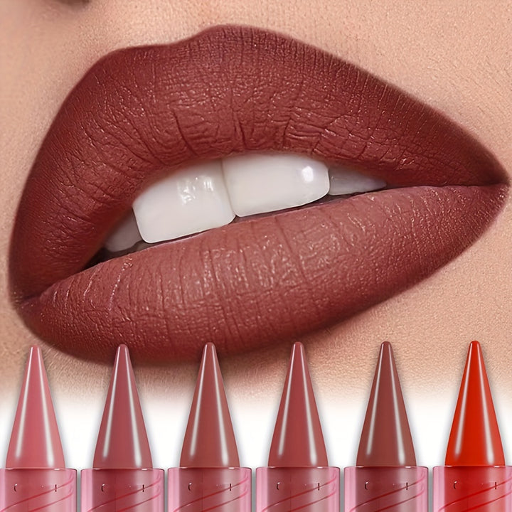 Waterproof Long-Lasting Matte Lipstick Set - Variety of Shades (Red, Pink, Orange, Brown, Purple) - Includes Lip Liner for All Skin Types