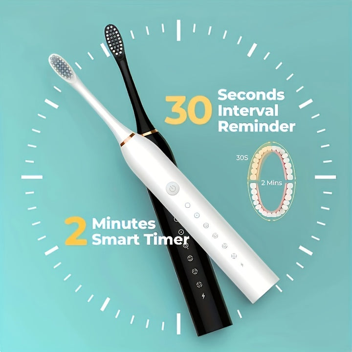 1/2 Set Super Whitening Series Soundwave technology Electric Toothbrush Adult Electric Toothbrush Set - 4 Brush Heads and USB Rechargeable Soundwave technology Toothbrush, Soft Toothbrush for Sensitive Gums and Teeth - 6 Inte