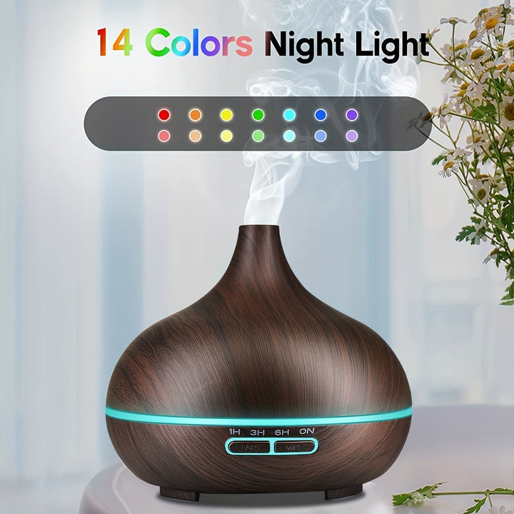 1pc 550ml Essential Oil Diffuser, Remote Control Diffusers For Essential Oils, Electric Ultrasonic Air Humidifier, Aromatherapy Diffuser With Waterless Auto-Off