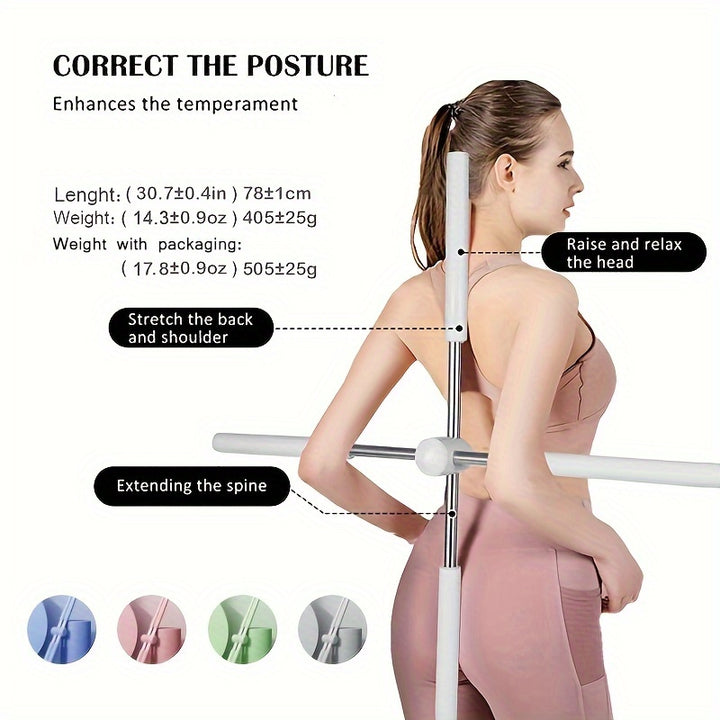 Yoga Body Stick for Posture Correction, Shoulder and Neck Relief, and Open Back Training - Improve Flexibility and Balance with this Versatile Fitness Tool