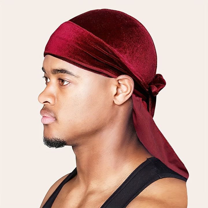 Durags de Terciopelo para Hombres y Mujeres - Gorro de Ducha Suave y Cómodo con Cola Larga y Correas Anchas - Perfecto para Proteger el Cabello y Estilizar - Accesorios de Baño