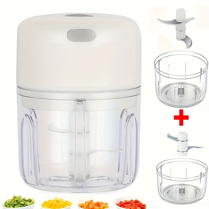 100/250mL USB Rechargeable Electric Garlic Chopper - Strong &Durable Grinder For Chilli, Ginger & Vegetables!