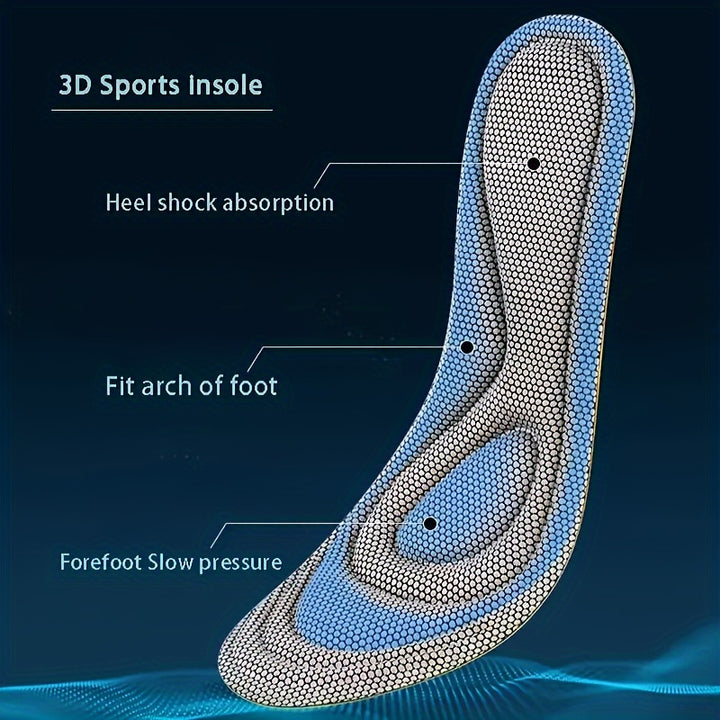 1Pair 5D Memory Foam Orthopedic Insoles For Men And Women, Nano Antibacterial Deodorant Insoles, Sweat-absorbing Running Insoles, Massage Sports Insoles, Foot Orthopedic Insoles, Running Accessories