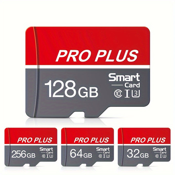 MICRODRIVE Pro Plus Memory Card/TF Cards - High-Speed Class 10 U3, Red & Gray, Available in 4GB to 256GB - Reliable Performance for Smartphones, Tablets & More, MICRODRIVE