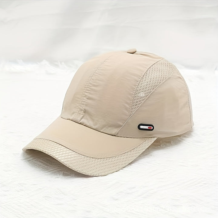 Thin Style Quick-Dry Baseball Cap Mesh Hat for Men, Summer Breathable Outdoor Fishing Sun Visor Duckbill Cap