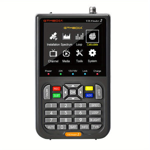 GTMEDIA V8 Finder 2 TV-Signalmessgerät – DVB-S/S2/S2X-Receiver mit 8,89 cm HD-LCD, automatischer Winkelberechnung, H.264-Dekodierung, 4000 mAh Akku, Schnellladung Typ C, Signalfinder, Dispaly