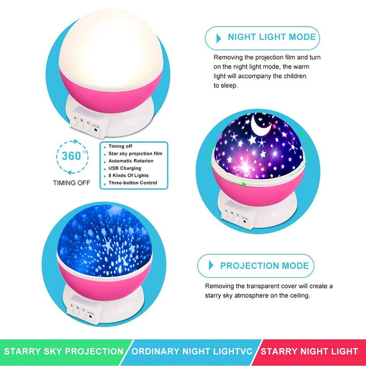 Children's Bedroom Star LED Night Light Projector Star Light Stockings Stuffed Girls Toys Suitable for 3-12 Years Old Boys Girls Gifts 3-12 Years Girls Boys Toys Birthday Christmas Gift Blue.