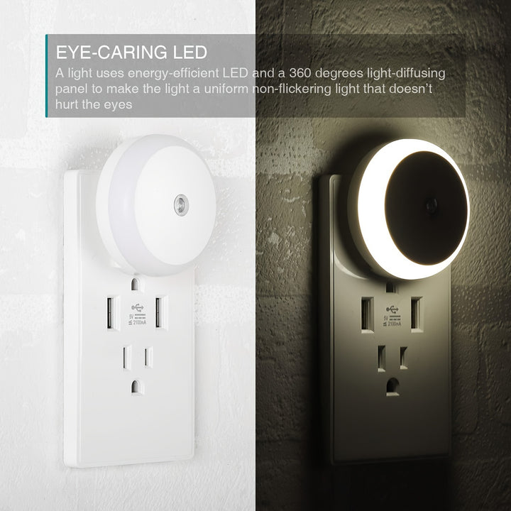 1pc Energy-Saving LED Night Light with Dusk to Dawn Sensor for Bathroom, Bedroom, Kitchen, and Corridor - Smart Wall Light for Home Decor and Safety