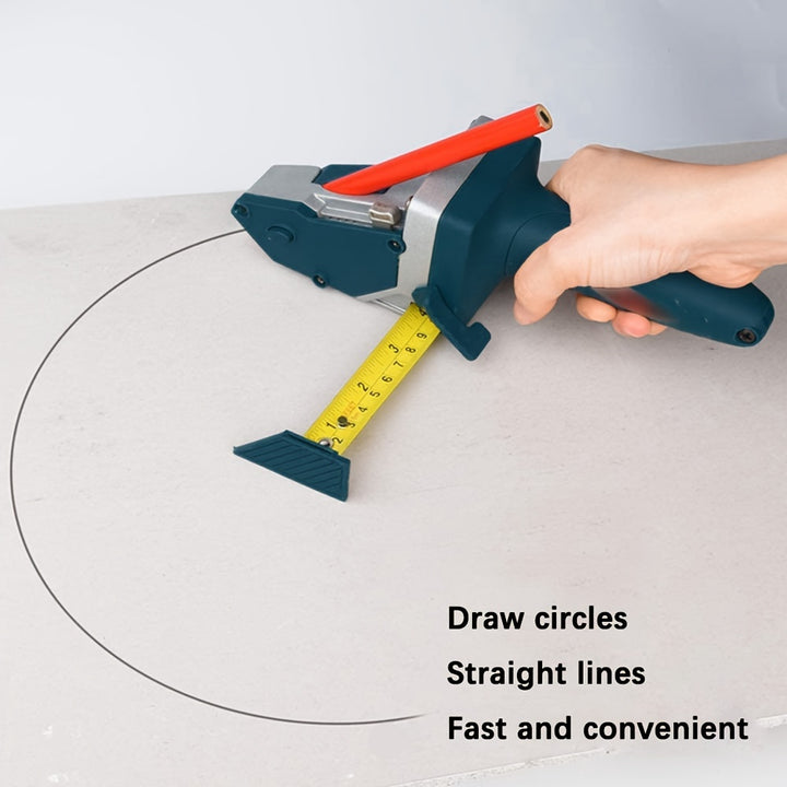 [Multimaterial Cutter] Professional Gypsum Board Cutter Kit - Easy Glide Precision Blade & 196.85inch Tape Measure, Aluminum Alloy & TPR Plastic, Dust-Free for Drywall, Foam, KT Cardboard Cutting - Includes Pencil & 20 Extra