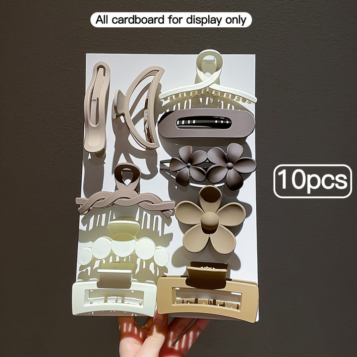 10/11pcs Versatile Bun Hair Claw - Women's Back-of-the-Head Outing Headwear