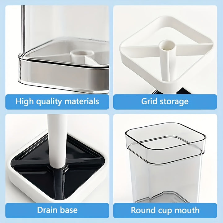 Toothbrush Holder with Cup, Suitable for Ordinary Toothbrush, Can Store Toothpaste, Three Teeth Brush And Toothpaste Holder, Suitable for Electric Toothbrush, Dental Floss, Razor Countertop Storage