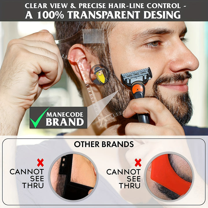 Ferramenta Perfeita para Alinhamento e Modelagem de Barba com Pente - Funciona com Cortadores e Máquinas Elétricas para Mandíbula, Bochechas e Linha do Pescoço Masculina