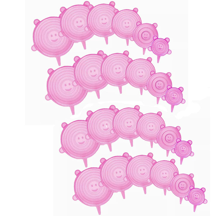 6/12pcs Reusable Silicone Stretch Lids - Multifunctional, Fresh-Keeping Covers for Food Bowls, Fruits & Veggies