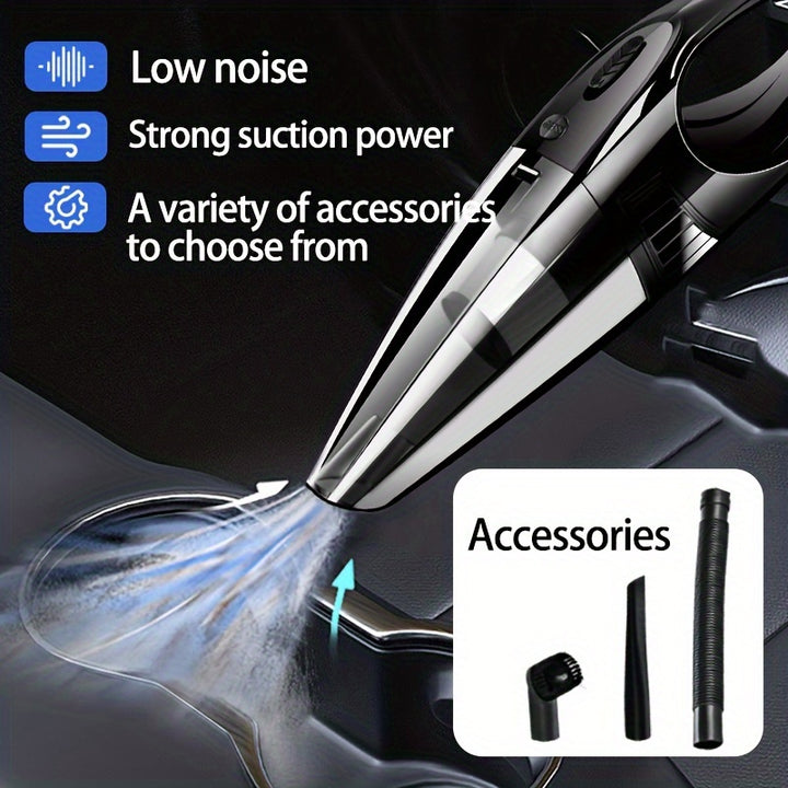 Super convenient portable vacuum cleaner with powerful suction and 12V high-power accessory kit, suitable for car dust removal and cleaning, can clean a lot of crevice dust, and is a good helper for home cleaning.